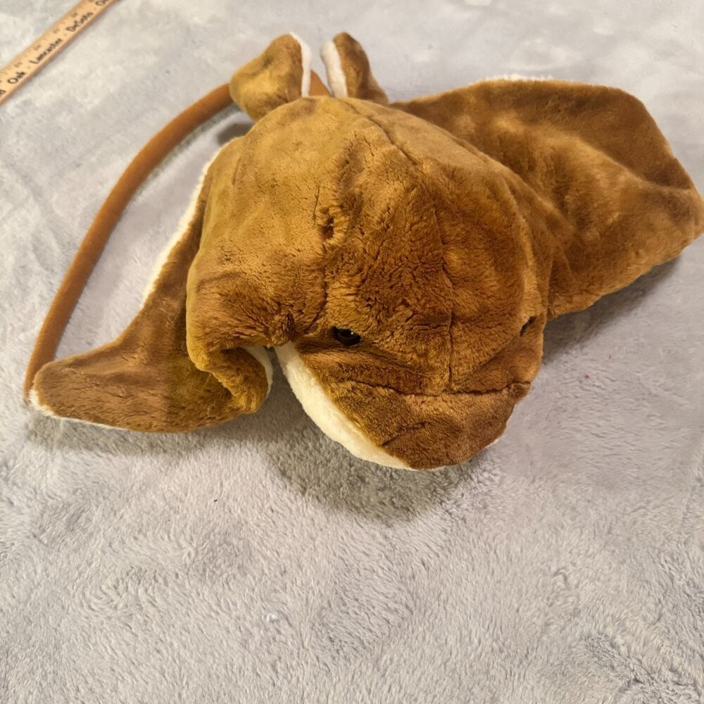 Wild Republic Sting Ray plush brown Cuddlekins Eco Cownose Ray 18"